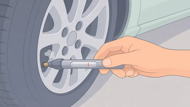 Tire pressure gauge pressed straight onto a valve stem