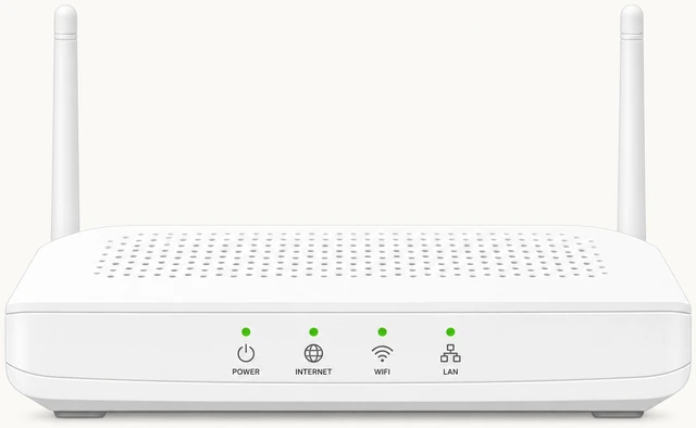 Illustration: router with all lights on solid