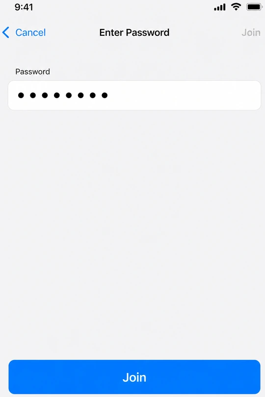 Illustration: password field and Join button on phone