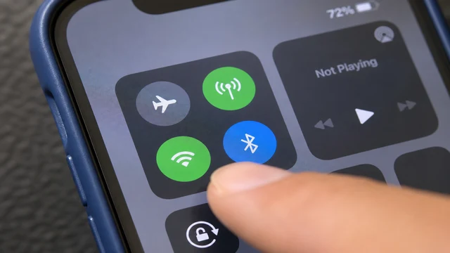Control Center with airplane mode off and Wi-Fi tile active